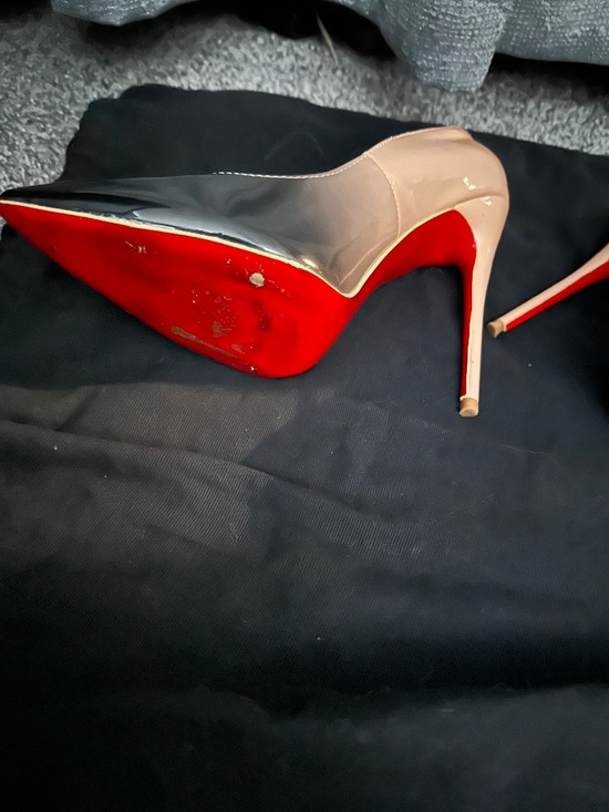 Christian Louboutin Kate 100 Patent Black-Nude Ombré - Picture 7 of 8